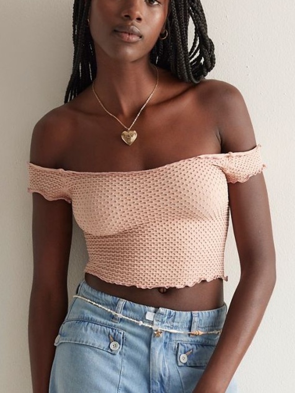 Free people textured seamless crop in blush sand